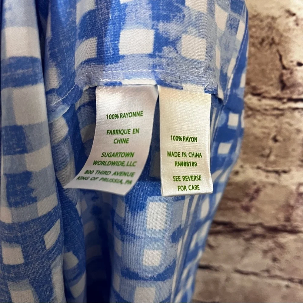 Lilly Pulitzer Blue Check Sleeveless Top - Picture 9 of 11